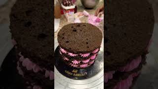 Chocolate cake decoration #cake #chocolatecake #decoration #making #ytshorts #shots #blackforest ￼