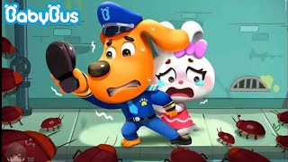 THE DANGEROUS MANHOLE COVER | BABYBUS | SAFETY SHERIFF LABRADOR | DETECTIVE | CARTOON