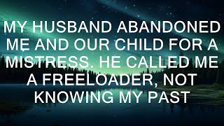 My husband left me and our child for another woman. He accused me of being a freeloader, completel