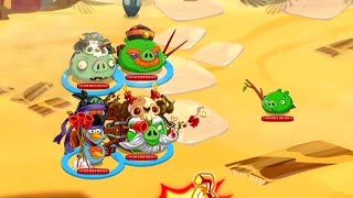 [Angry birds epic All Stars]Ninja Leater,super necromancer & ndead Whacker vs Cave 25 and AlphaPig