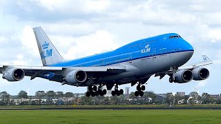 MAJESTIC | KLM Boeing 747-400 landing at Amsterdam Schiphol