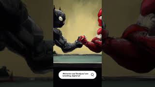 Asking AI to make digital art of Wolverine and Deadpool arm wrestling. #ai #art #short