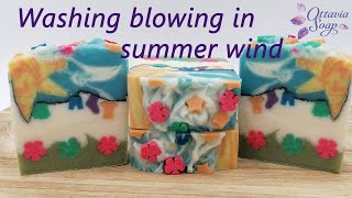 Washing blowing in summer wind - Soap with embeds