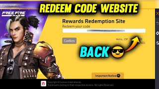 FREE FIRE REDEEM CODE WEBSITE BACK 🤩 NEW REDEEM CODE ?