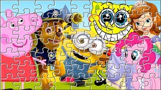 Puzzles de Peppa Pig junto a la Patrulla Canina, Sofía, Dora, Minio, Bob Esponja, Masha...