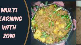 easy recipe of alo qeema in Punjabi style