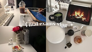 Final exams vlog |فلوق طالبة جامعية | ركض لاختبارات الفاينل ،قهوة ،مذاكرة ليالي متتالية 🍒👩🏻‍🔬💻🎧˚ ༘ ೀ