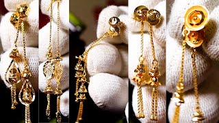 sui dhaga gold earrings latest design