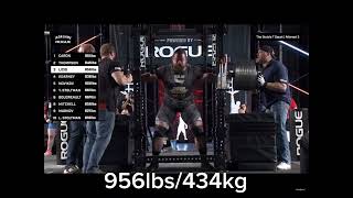 J.F Caron annihilates 438kg/966lbs Squat