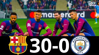 FC24 - MESSI, RONALDO, NEYMAR, MBAPPE, ALL STARS | BARCELONA 30-0 MAN CITY