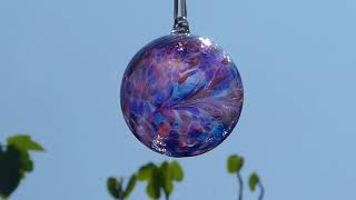 Sienna Glass 8 cm Ball, Blue-Pink