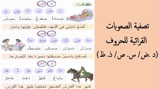 📙📕📗📒تصفية الصعوبات القرائية لمجموعات الحروف : د. ض  / س . ص / ذ  . ظ