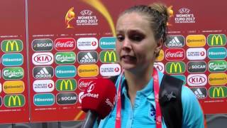 Oranje Leeuwin Lieke Martens na afloop tegen Noorwegen