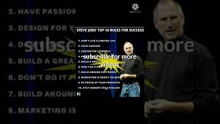 Steve Jobs ten rules for successful life motivational rule for success by Steve Jobs