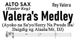 VALERA''s Medley Alto Sax Easier Key Sheet Music Backing Track Partitura Rey Valera