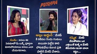 Allu Arjun , Rashmika Comments On Makeup In Pushpa || Pushpa Interview || Red Studios.