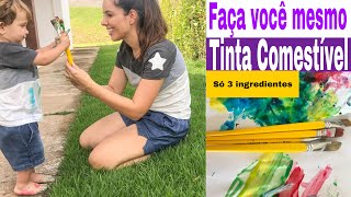 Atividades para Bebês. Pintura com tinta Comestível feita em casa .