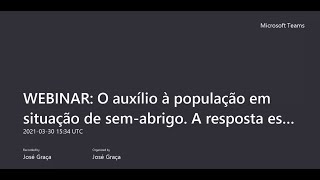 WEBINAR - O auxílio à população em situação de sem-abrigo no Algarve