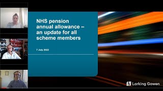 NHS pension annual allowance – an update for all scheme members