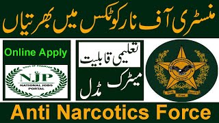 Ministry of Narcotics Control Office Jobs 2023 | Anti Narcotics Control Online Apply | ANF Jobs 2023