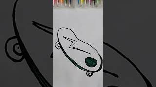 How to draw a skateboard easy and quikly #SHORT