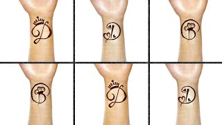 "D" letter mehndi designs| Simple karwachauth special mehndi tattoo| karwachauth tattoo| "D" mehndi|