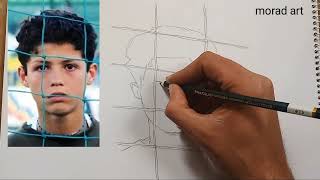 How to draw Cristiano Ronaldo's face step by step