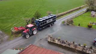 unloading bales