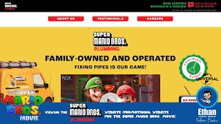 Viewing the Super Mario Bros. Plumbing Website (The Super Mario Bros  Movie Promotion)