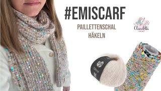 Patentmuster Häkeln: #Emiscarf Paillettenschal – Schritt-für-Schritt Anleitung