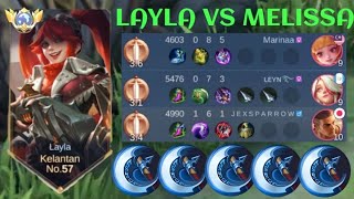 LAYLA VS MELISSA❗BUILD ONE SHOT ENEMY DELETE! MANIAC EASY | build top 1 global Layla