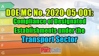 DOE MC No. 2020-05-001: Compliance of Designated Establishments under the Transport Sector