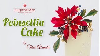 Poinsettia Gum Paste Flower Cake Arrangement