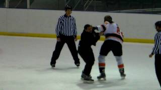 02/13/09 Jersey Rockhoppers vs. Hudson Valley Bears - EPHL Hockey - JASON McCRIMMON fight