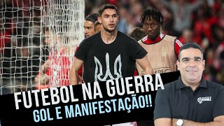 FUTEBOL TAMBÉM SE MANIFESTA SOBRE A GUERRA RÚSSIA X UCRÃNIA!!! YAREMCHUK MOSTRA SÍMBOLO PÓS O GOL !!