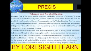 Precis Tobacco and Alcohol Habits