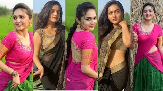 Spandana Somanna Hot Saree Show 😍 | Spandana Somanna Hottest Vertical Edit | (WATCH FULLY)