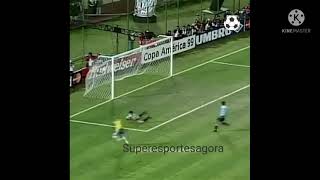 Futebol.Copa América 1999. Ronaldo fenômeno golaço na  final entre Brasil Campeão 3x0 Uruguai!