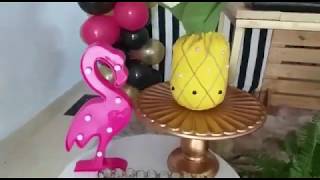 #DecoraçãoFlamingo #temaflamingo #DaniellaBiluTetéia Linda decoração no tema Flamingo.