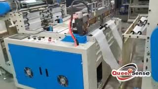 Queensense Double lines hot cutting garbage rolling bag making machine