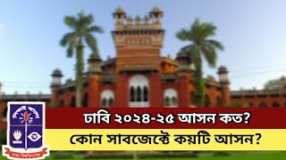 আপডেট 💥 ঢাবি ভর্তি পরীক্ষা ২০২৫ আসন সংখ্যা কত? | কোন সাবজেক্ট কয়টি সিট আছে? | Du admission 2025 |