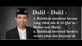 Ceramah Ustadz Abdul Somad (UAS)/Bolehkah Membuat Bacaan Yang Tidak Ada Di Qur'an/Hadist Saat Sholat