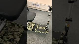 Blink and you'll miss it! Camouflage Luggie Travel Scooter folding in under 20 seconds