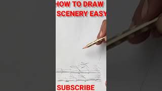 How to draw a scenery easy| how to draw scenery step by step with pencil#shorts#shortschallenge👍👍👍👍