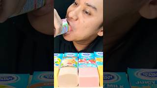 SUMPAH KETAGIH!.PUDING SUSU KOTAK V.S JUICE MILK #pudingviral #puding #susu #yogurt #shorts #mukbang