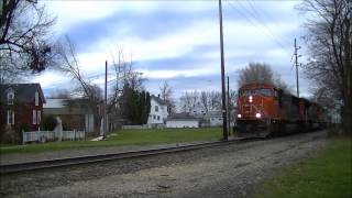 Full HD: Rare! CN 5663 leads CN M343 with GTW "Grey Turd" SD40-2. West Chicago Il.