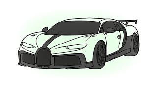 How to draw a BUGGATI CHIRON PUR SPORT 2024 drawing tutorial