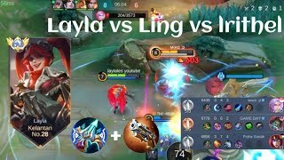 LAYLA VS LING❗BUILD ONE SHOT ENEMY DELETE! LING TAK MAMPU BUNUH LAYLA | build top 1 global Layla