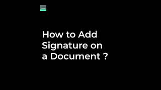 Tutorial video for adding a Signature on a document through Document Scanner App.