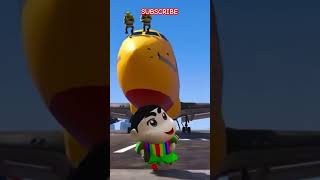 Shin-chan Destory The Shrek Cargo Plane ✈️ #shortsfeed #youtubeshorts #gta5 #shortvideo